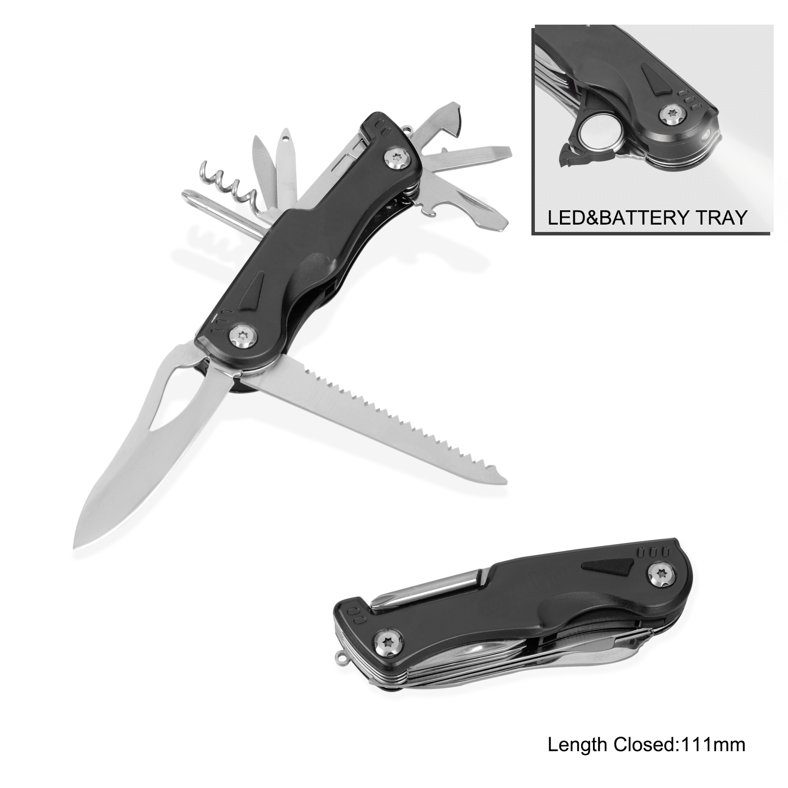 #6204 Multi Function Pocket Knife with LED Flashlight