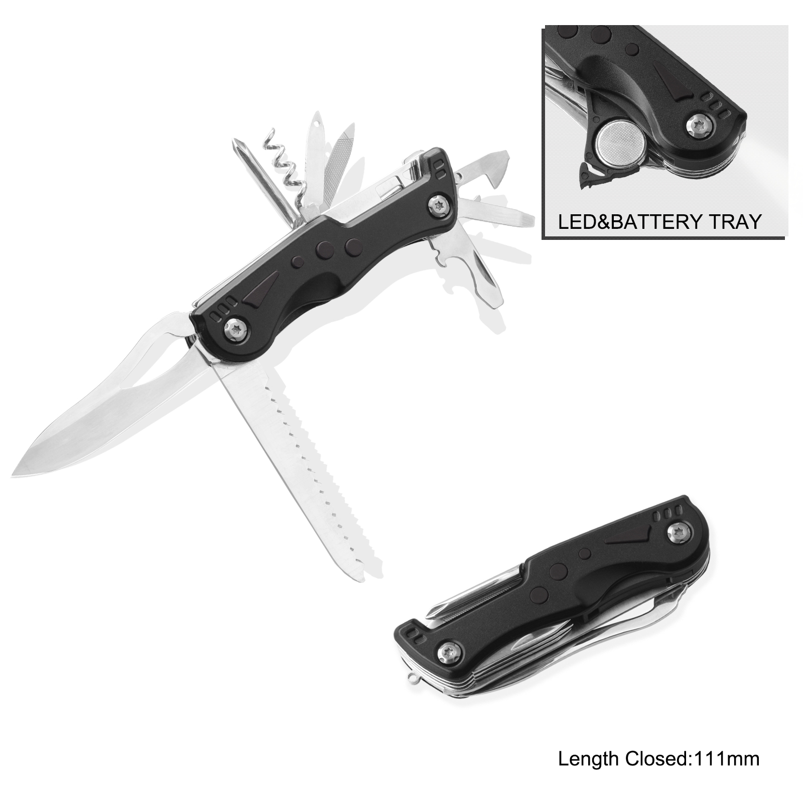 #6213AM Multi Function Pocket Knife with LED Flashlight