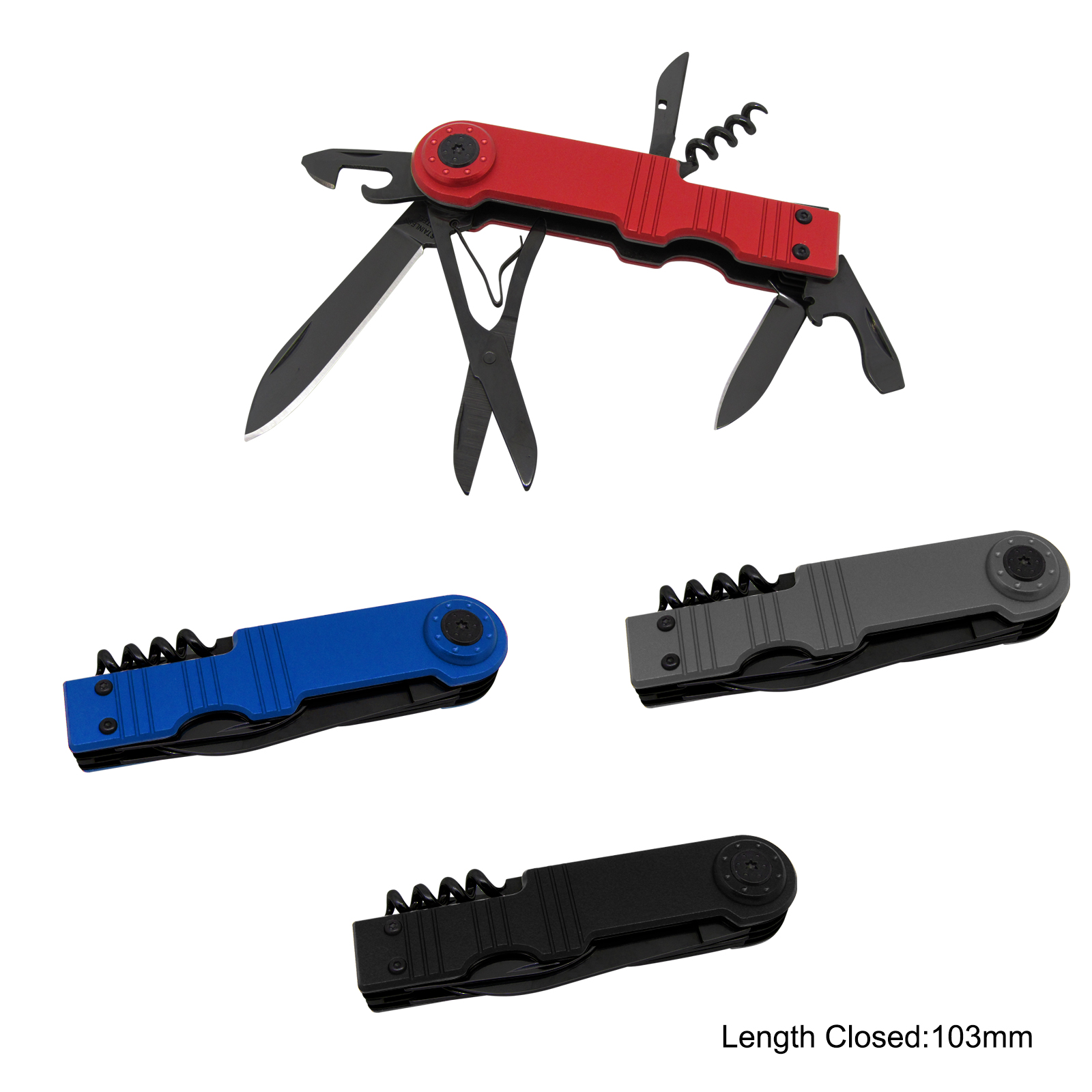 #6154B Multi Function Pocket Knife With Aluminium Handle