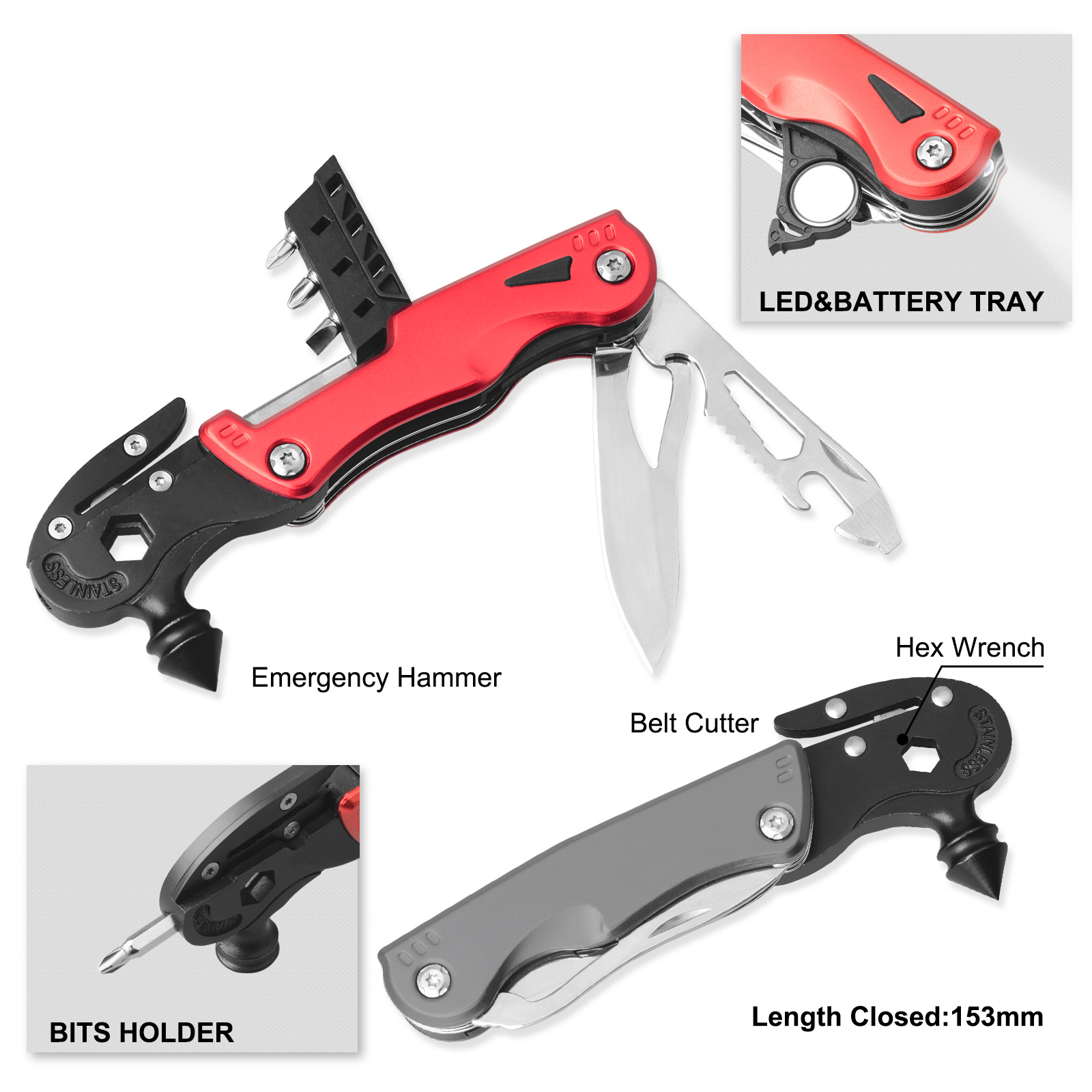 #8457F Multifunction Survival Hammer