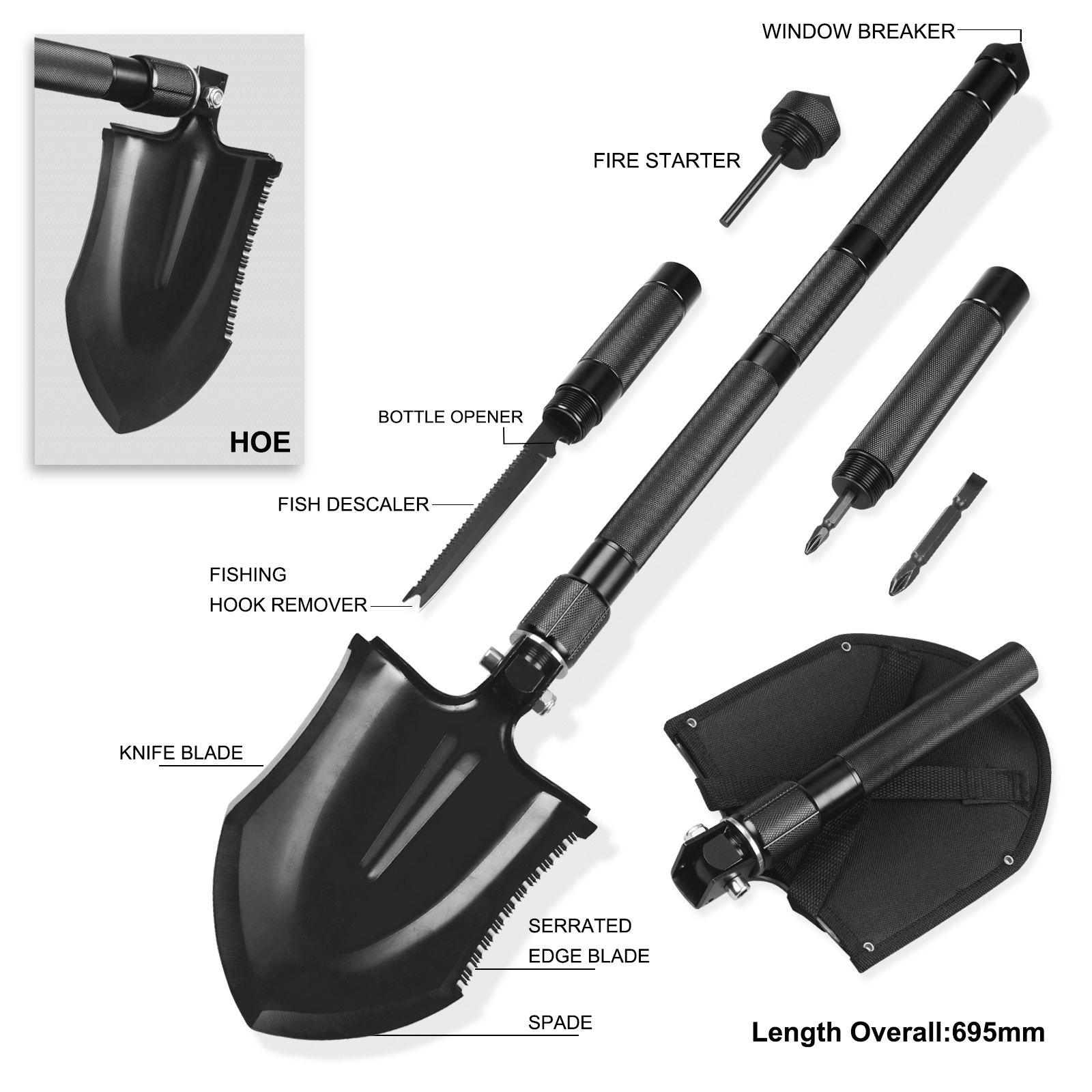 #8450 Multi Function Folding Survival Spade